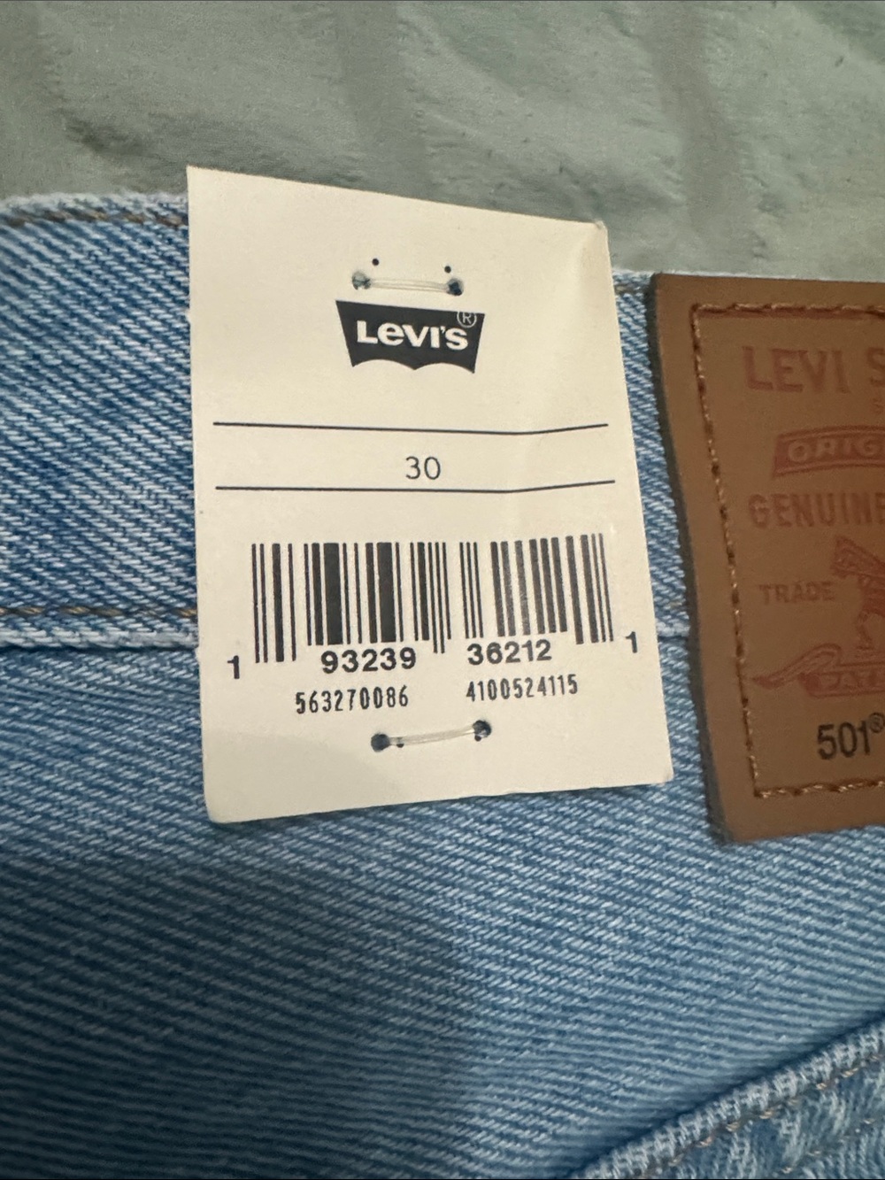 Levi's Light Blue Distressed High-Rise Jean Shorts - Picture 4 of 4